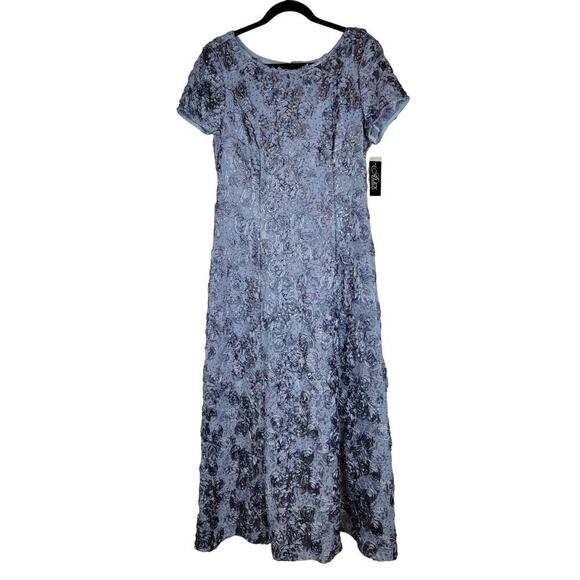 Alex Evenings Blue Lace Midi Dress - Picture 2 of 12
